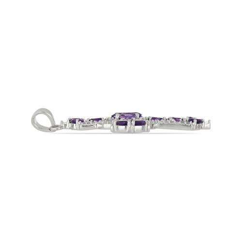 BUY STERLING SILVER AFRICAN AMETHYST GEMSTONE CROSS PENDANT